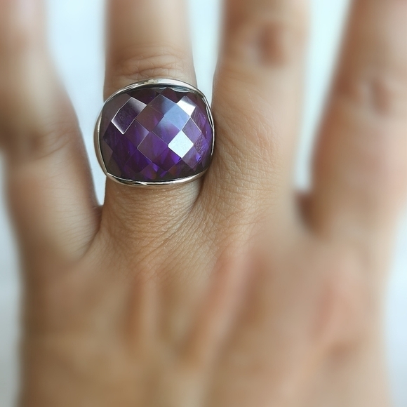 Swarovski Faceted Purple Crystal dome ring size 7 🆕 - Picture 4 of 5